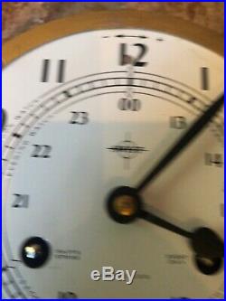 Vintage Swift Ships Clock Mariner Bell 8 Day Jeweled West Germany Brass WORKS