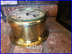 Vintage Swift Ships Clock Mariner Bell 8 Day Jeweled West Germany Brass WORKS