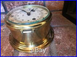 Vintage Swift Ships Clock Mariner Bell 8 Day Jeweled West Germany Brass WORKS