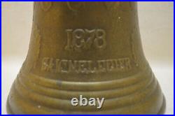 Vintage Swiss 1878 Saignelegier Chiantel Fondeur Brass Cow Bell 5.25 x 6 Large