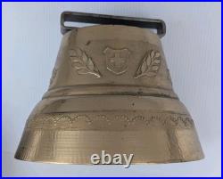 Vintage Swiss Alpine Cows Brass Cow Bell Big Heavy over 9 Lbs