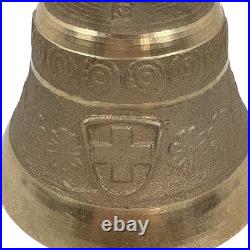Vintage Swiss Gusset AG Uetendorf Brass Cowbell Chalet Dinner Bell Alpine Decor