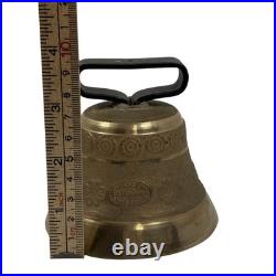 Vintage Swiss Gusset AG Uetendorf Brass Cowbell Chalet Dinner Bell Alpine Decor