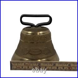 Vintage Swiss Gusset AG Uetendorf Brass Cowbell Chalet Dinner Bell Alpine Decor