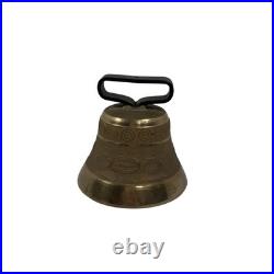 Vintage Swiss Gusset AG Uetendorf Brass Cowbell Chalet Dinner Bell Alpine Decor