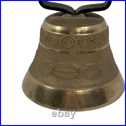 Vintage Swiss Gusset AG Uetendorf Brass Cowbell Chalet Dinner Bell Alpine Decor