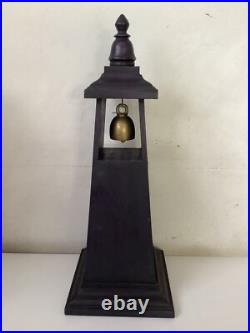 Vintage Thailand Buddhist brass bell on the wood tower stand