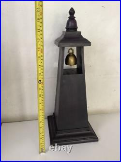 Vintage Thailand Buddhist brass bell on the wood tower stand