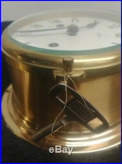 Vintage Two Aug. Schatz & Sohne Ships Bell Clock Precision Barometer/Thermometer