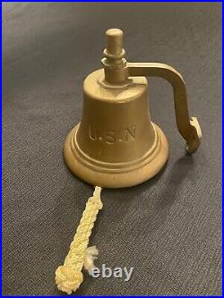Vintage USN Navy Brass Nautical Bell (6 in Diameter) RARE! Great Patina
