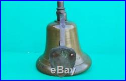 Vintage USN US NAVY Naval Bronze Brass Ship Bell w mounting bracket