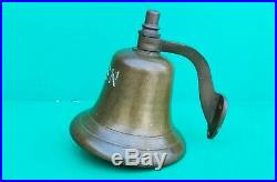 Vintage USN US NAVY Naval Bronze Brass Ship Bell w mounting bracket