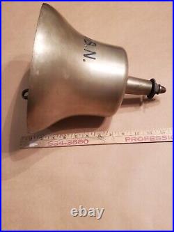 Vintage U. S. N. Brass Bell 11 x 10 25lb