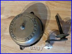 Vintage Victorian Hand Crank Door Bell, Brass And Cast Iron Patented 1867