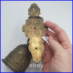 Vintage Victorian Ornate Brass Door Bell. Wall Mount Pull Chain. Monk Dragon