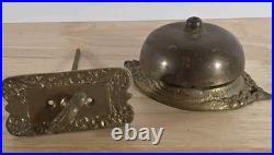 Vintage Victorian Style Brass Manual Wind Mechanical Door Bell Ringer Home works
