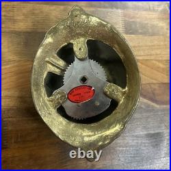 Vintage Victorian Style Brass Manual Wind Mechanical Door Bell Upper Deck No Key