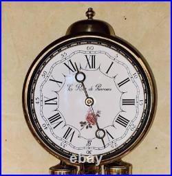 Vintage Wall Clock Mini La Rose de Provence Mechancial Brass Bell Rare Old 20th