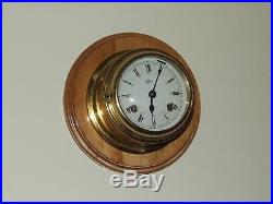 Vintage Working Barigo Germany Brass Ship's Bell Strike Porthole Wall Clock