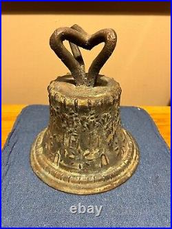 Vintage antique 7-3/4 bronze church bell Spanish Colonial Mission 1811