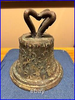 Vintage antique 7-3/4 bronze church bell Spanish Colonial Mission 1811