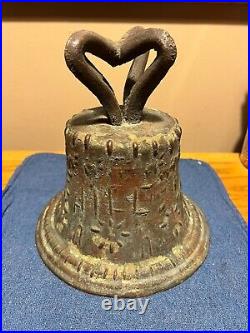 Vintage antique 7-3/4 bronze church bell Spanish Colonial Mission 1811