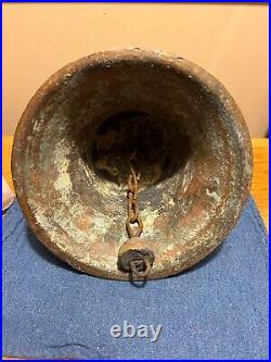 Vintage antique 7-3/4 bronze church bell Spanish Colonial Mission 1811