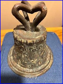 Vintage antique 7-3/4 bronze church bell Spanish Colonial Mission 1811