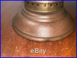 Vintage antique collatable Brass Bell Bottom Railroad Lantern red globe