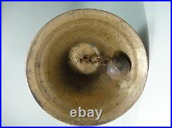 Vintage brass Bell School Teacher / Church / farm / Wood handle Bell 10 x 5.5