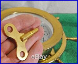 Vintage brass Seth Thomas Helmsman Ships Clock E537-001 ship bell chime works