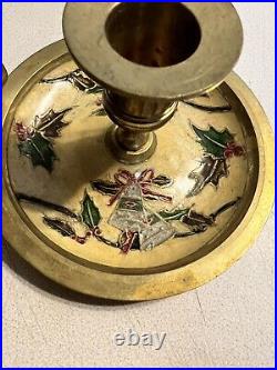Vintage brass candle holder with handle