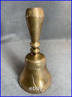 Vintage charlestown Heavy HandHeld brass bell mdcclxxvi