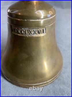 Vintage charlestown Heavy HandHeld brass bell mdcclxxvi