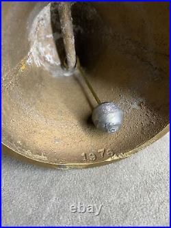 Vintage charlestown Heavy HandHeld brass bell mdcclxxvi