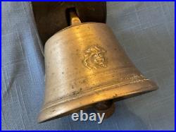 Vintage cow cattle bell Brass Bronze with leather strap collar antique