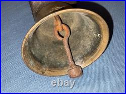 Vintage cow cattle bell Brass Bronze with leather strap collar antique