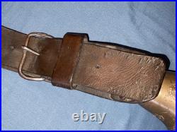 Vintage cow cattle bell Brass Bronze with leather strap collar antique