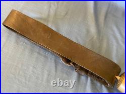 Vintage cow cattle bell Brass Bronze with leather strap collar antique