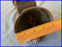 Vintage cow cattle bell Brass Bronze with leather strap collar antique
