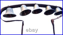 Vintage early 1800s set of conestoga wagon sleigh bells 5 bells Antique