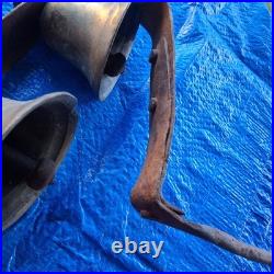 Vintage early 1800s set of conestoga wagon sleigh bells 5 bells Antique