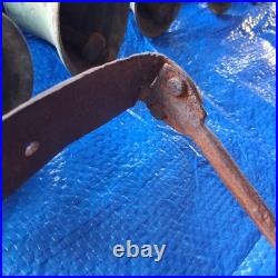 Vintage early 1800s set of conestoga wagon sleigh bells 5 bells Antique