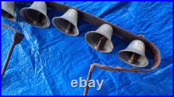 Vintage early 1800s set of conestoga wagon sleigh bells 5 bells Antique