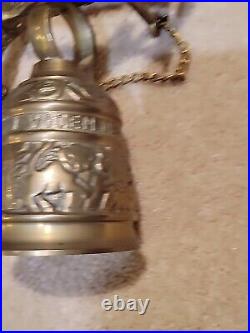 Vintage solid Brass Wall Door Bell with 3D Figural Angel and Bird