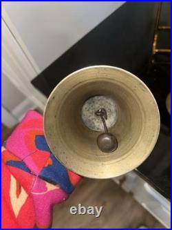 Vintage-style solid brass school bells with wooden handles Vintage-style solid brass school bells with wooden handles