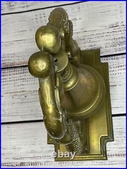 Vintge LARGE 12+ BRASS Dragon Koi Fish Dolphin Ship Bell GREAT DETAIL 10 Lbs