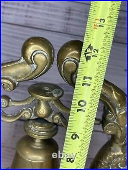 Vintge LARGE 12+ BRASS Dragon Koi Fish Dolphin Ship Bell GREAT DETAIL 10 Lbs