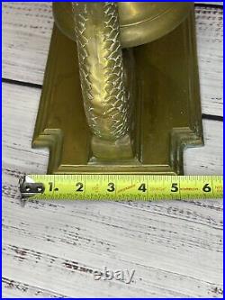 Vintge LARGE 12+ BRASS Dragon Koi Fish Dolphin Ship Bell GREAT DETAIL 10 Lbs