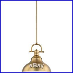Volume Lighting 1-Light LED Indoor Restoration Brass Downrod Pendant